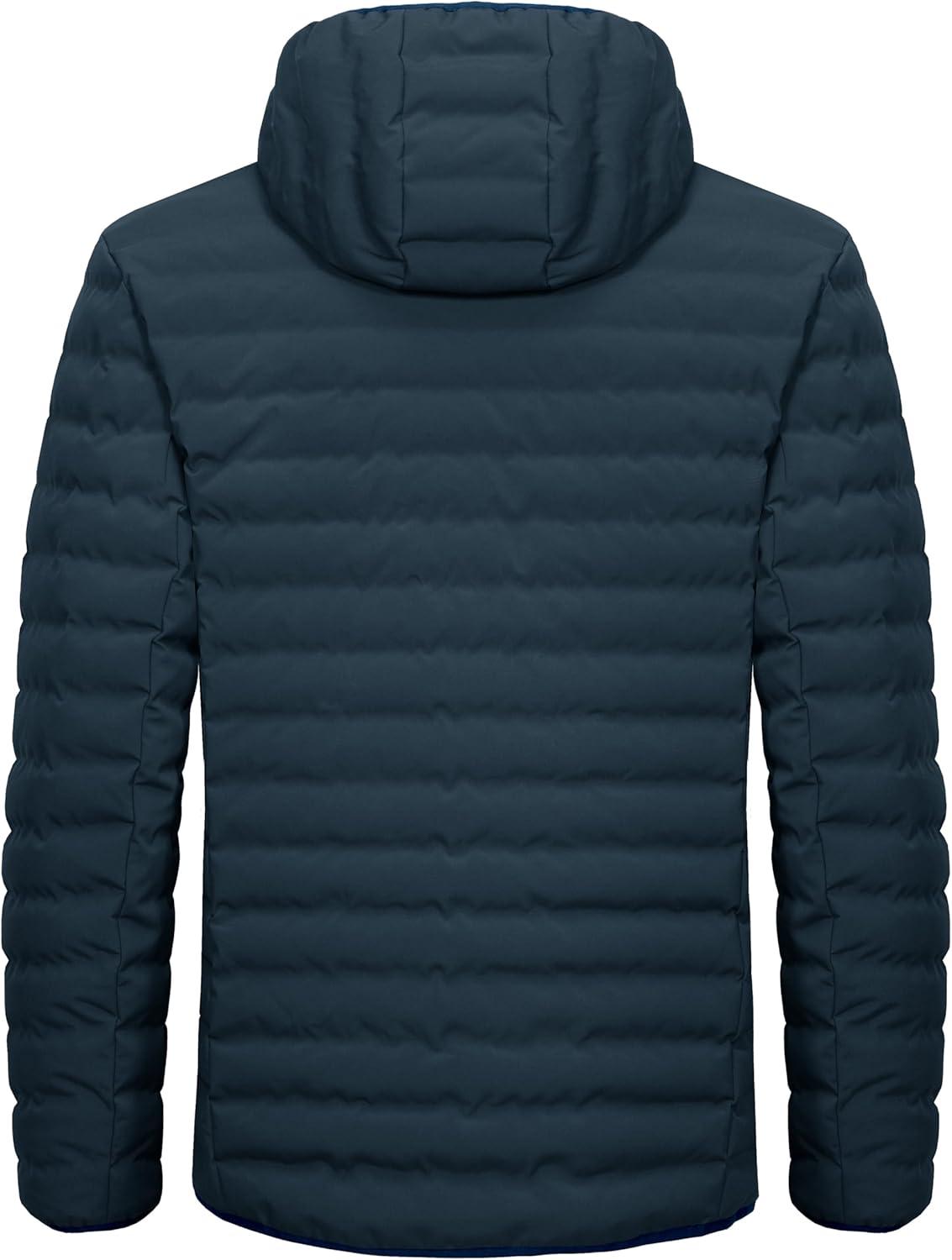 imageLittle Donkey Andy Mens Waterproof Puffer Jacket Hooded Windproof Warm Down Jacket with Recycled InsulationUpgradeddark Blue