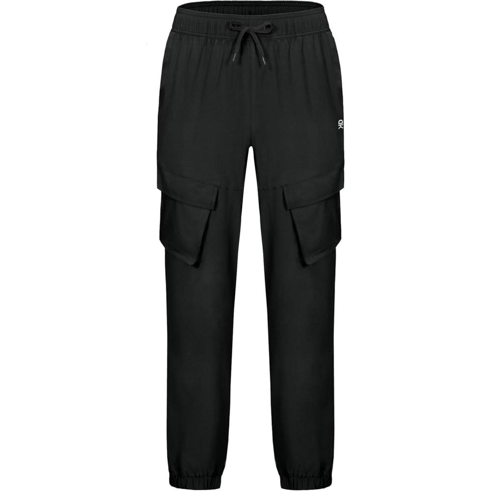 imageLittle Donkey Andy Mens Hiking Pants Lightweight Quick Dry Outdoor Running CargoSimple Black