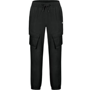 Little Donkey Andy Men’s Hiking Pants Lightweight Quick Dry Outdoor Running Cargo(Simple Black)
