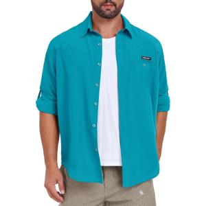 Little Donkey Andy Men’s UPF 50 UV Protection Shirt, Breathable Long Sleeve Fishing Hiking Shirts, Quick Dry(Bluebird)