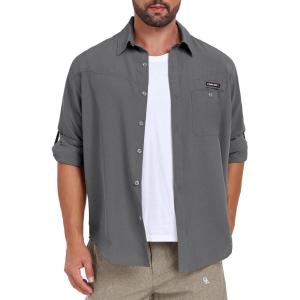 Little Donkey Andy Men’s UPF 50 UV Protection Shirt, Breathable Long Sleeve Fishing Hiking Shirts, Quick Dry(Castlerock)