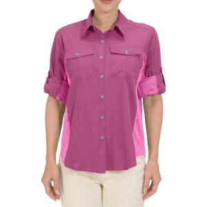 Little Donkey Andy Women’s Stretch Quick Dry UPF50+ Long Sleeve Shirt for Hiking, Travel, Camping(A Rose Red(panels))