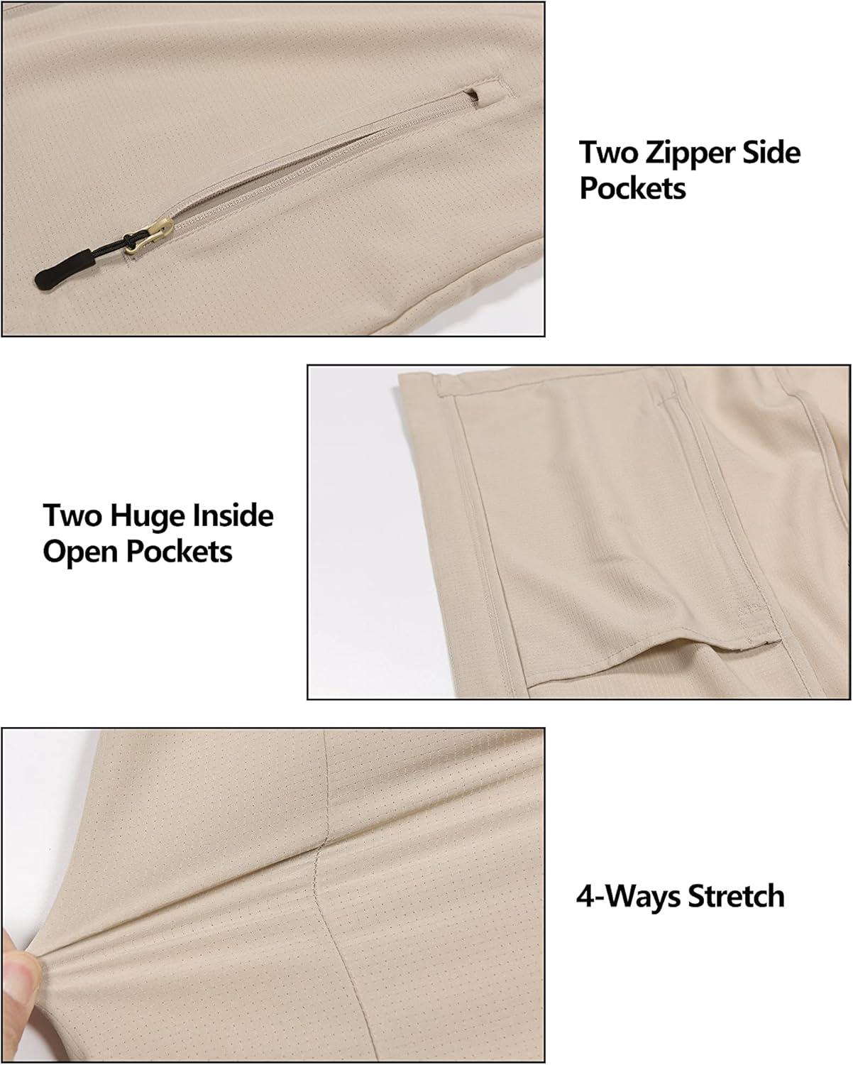 imageLittle Donkey Andy Womens Sun Protection Hoodie Jackets Long Sleeve UPF50 Shirts Hiking Travel Camp Air Holes Full ZipKhaki