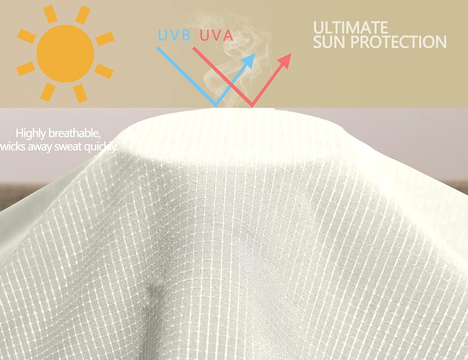 imageLittle Donkey Andy Womens Sun Protection Hoodie Jackets Long Sleeve UPF50 Shirts Hiking Travel Camp Air Holes Full ZipMarshmallow