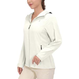 Little Donkey Andy Women’s Sun Protection Hoodie Jackets Long Sleeve UPF50+ Shirts Hiking Travel Camp Air Holes Full Zip(Marshmallow)