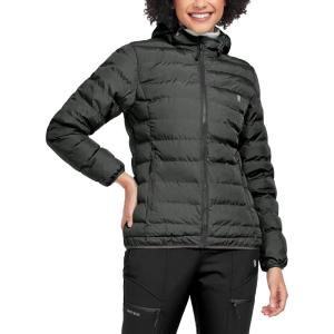 Little Donkey Andy Women’s Lightweight Puffer Jacket Hooded Windproof Winter Coat(Black Heather)