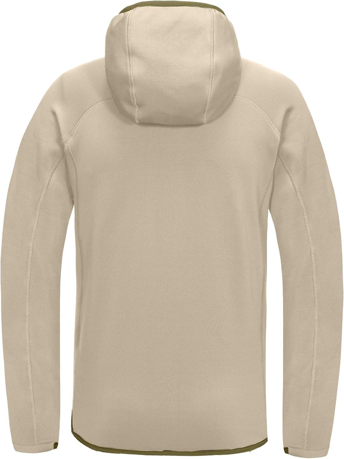 imageLittle Donkey Andy Mens Fleece Lined Running Thumb Hole Jacket Winter Stretch Hoodies Full Zip Up Hooded Coat Workout HikingLight Khaki