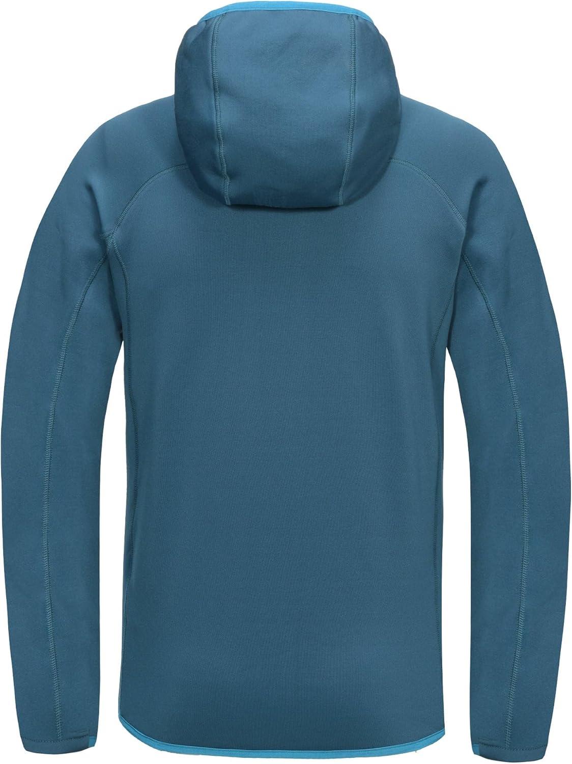 imageLittle Donkey Andy Mens Fleece Lined Running Thumb Hole Jacket Winter Stretch Hoodies Full Zip Up Hooded Coat Workout HikingMarine Blue