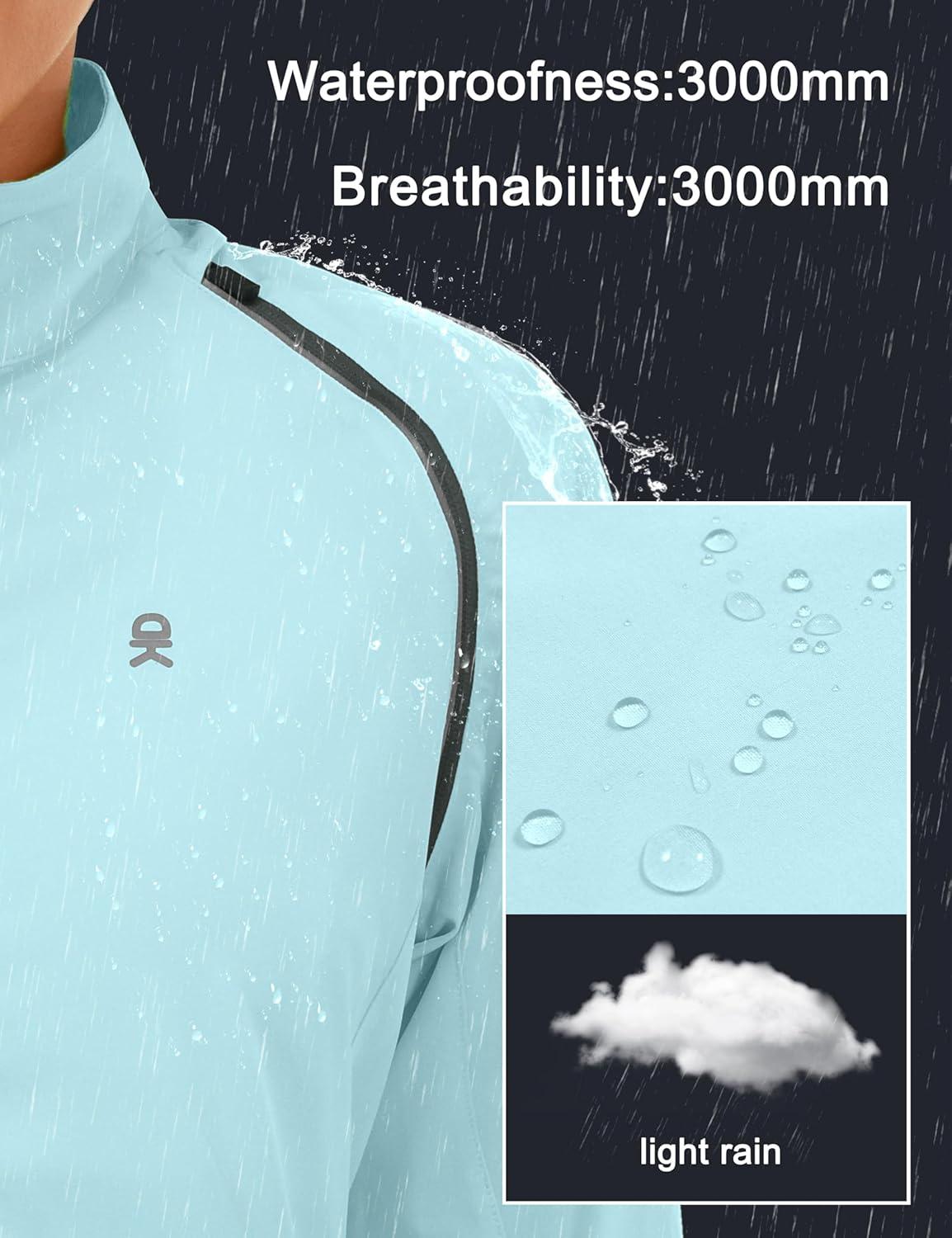 imageLittle Donkey Andy Womens Lightweight Waterproof Cycling Jacket with Removable Sleeves for Biking Running GolfBlue Glow