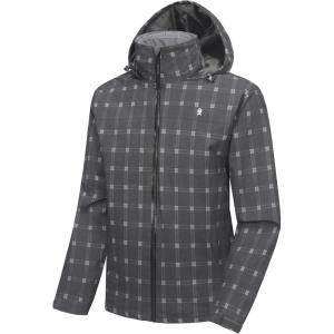 Little Donkey Andy Mens Waterproof Rain Jacket Lightweight Windbreaker Hooded Jacket Packable Raincoat for Outdoor Hiking(Black Plaid)