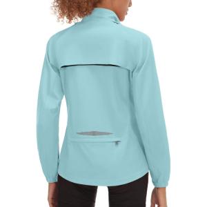 Little Donkey Andy Women’s Lightweight Waterproof Cycling Jacket with Removable Sleeves for Biking Running Golf(Blue Glow)