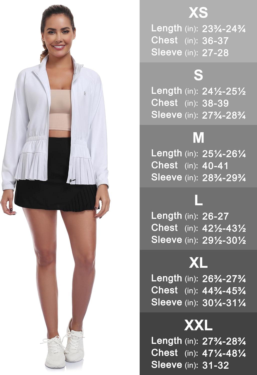 imageLittle Donkey Andy Womens Casual Jacket Long Sleeve Hiking Athletic Golf Jackets UPF 50 Sun Shirt with Elastic WaistbandWhite