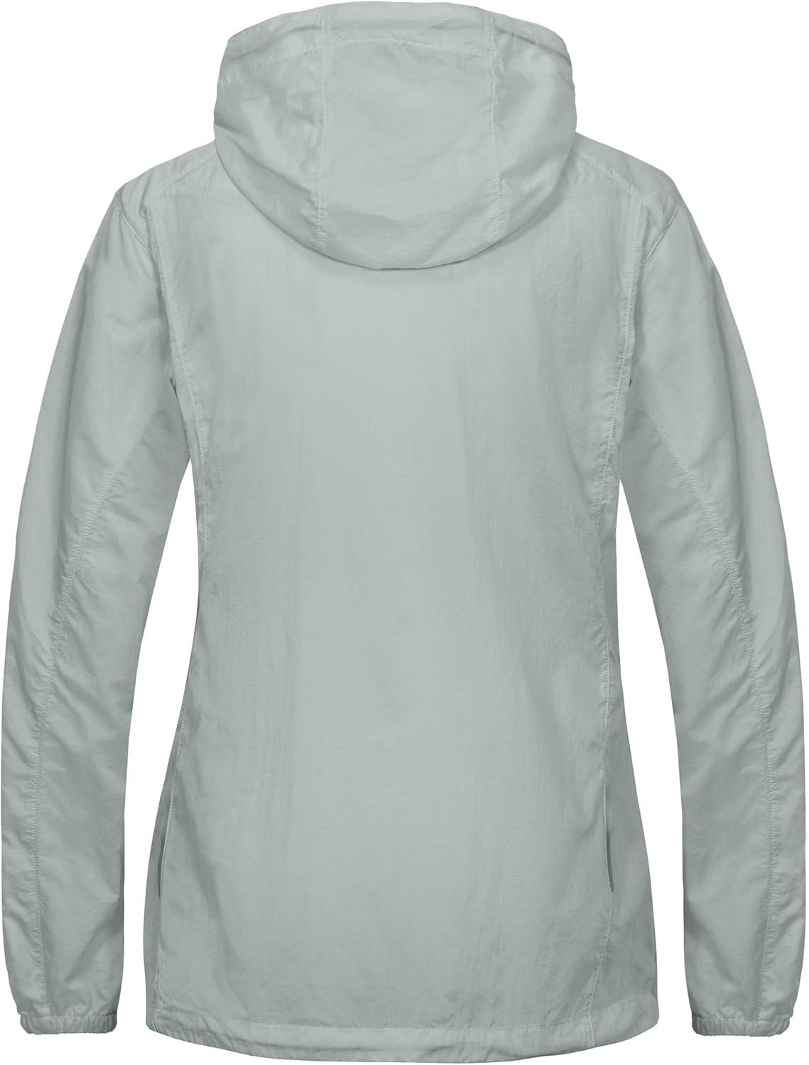 imageLittle Donkey Andy Womens Full Zip Sun Protection Hoodie Jacket Long Sleeve Shirt Running Hiking Golf Water Repellent UPF506 Gray