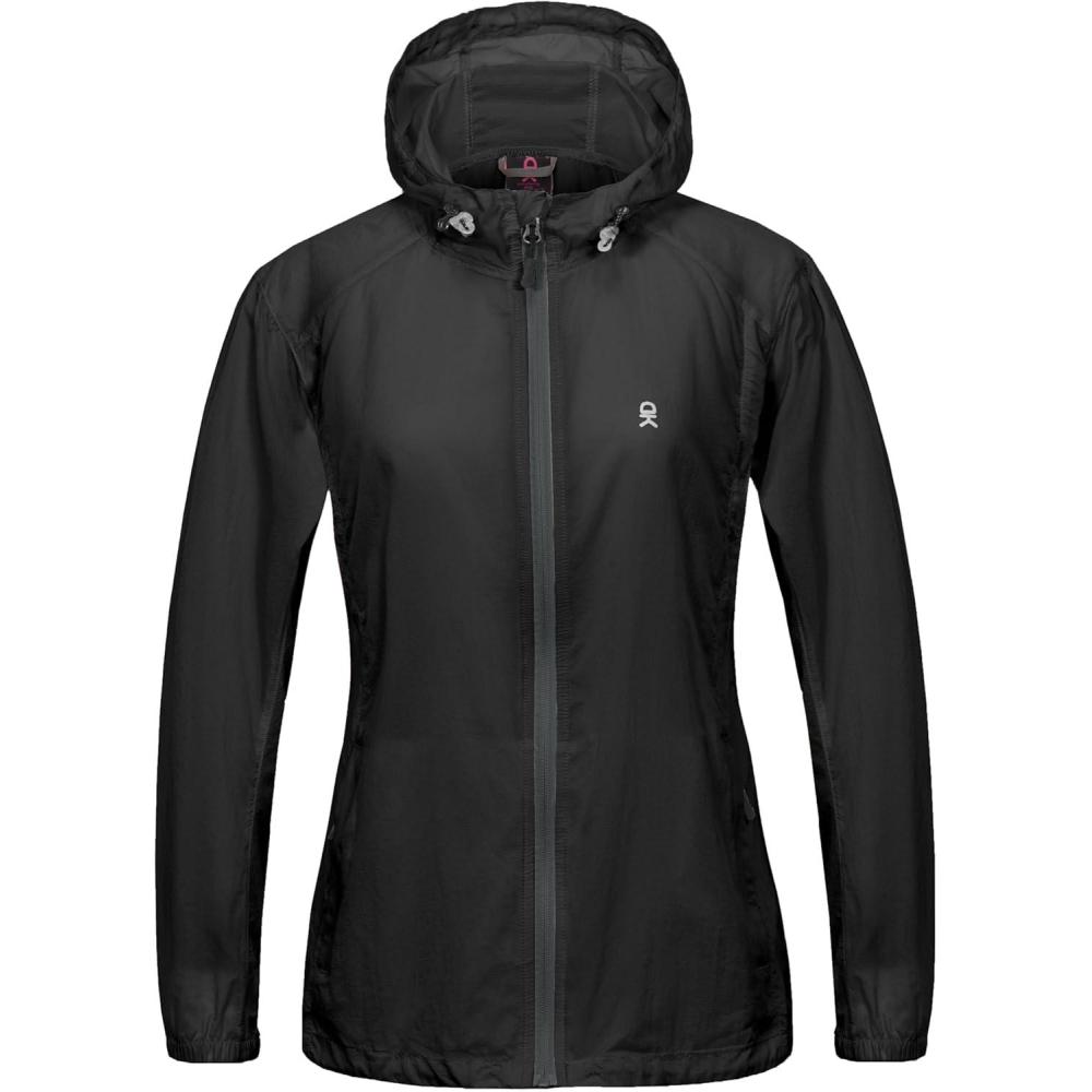 imageLittle Donkey Andy Womens Full Zip Sun Protection Hoodie Jacket Long Sleeve Shirt Running Hiking Golf Water Repellent UPF505 Black