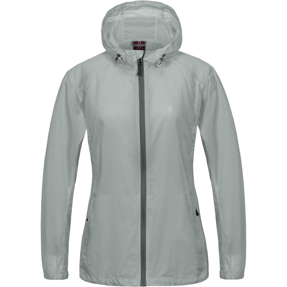 imageLittle Donkey Andy Womens Full Zip Sun Protection Hoodie Jacket Long Sleeve Shirt Running Hiking Golf Water Repellent UPF506 Gray