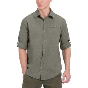 Little Donkey Andy Men’s UPF 50+ UV Protection Shirt, Breathable Long Sleeve Fishing Hiking Shirt, Air-Holes Tech(Sage Heather)