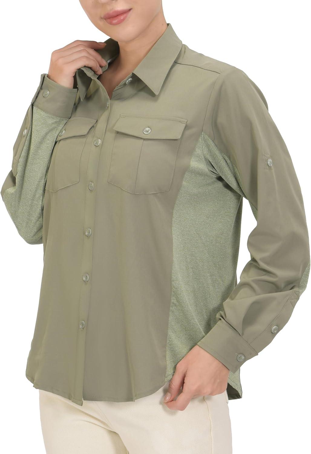imageLittle Donkey Andy Womens Stretch Quick Dry UPF50 Long Sleeve Shirt for Hiking Travel CampingA Sagepanels
