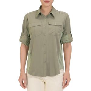 Little Donkey Andy Women’s Stretch Quick Dry UPF50+ Long Sleeve Shirt for Hiking, Travel, Camping(A Sage(panels))