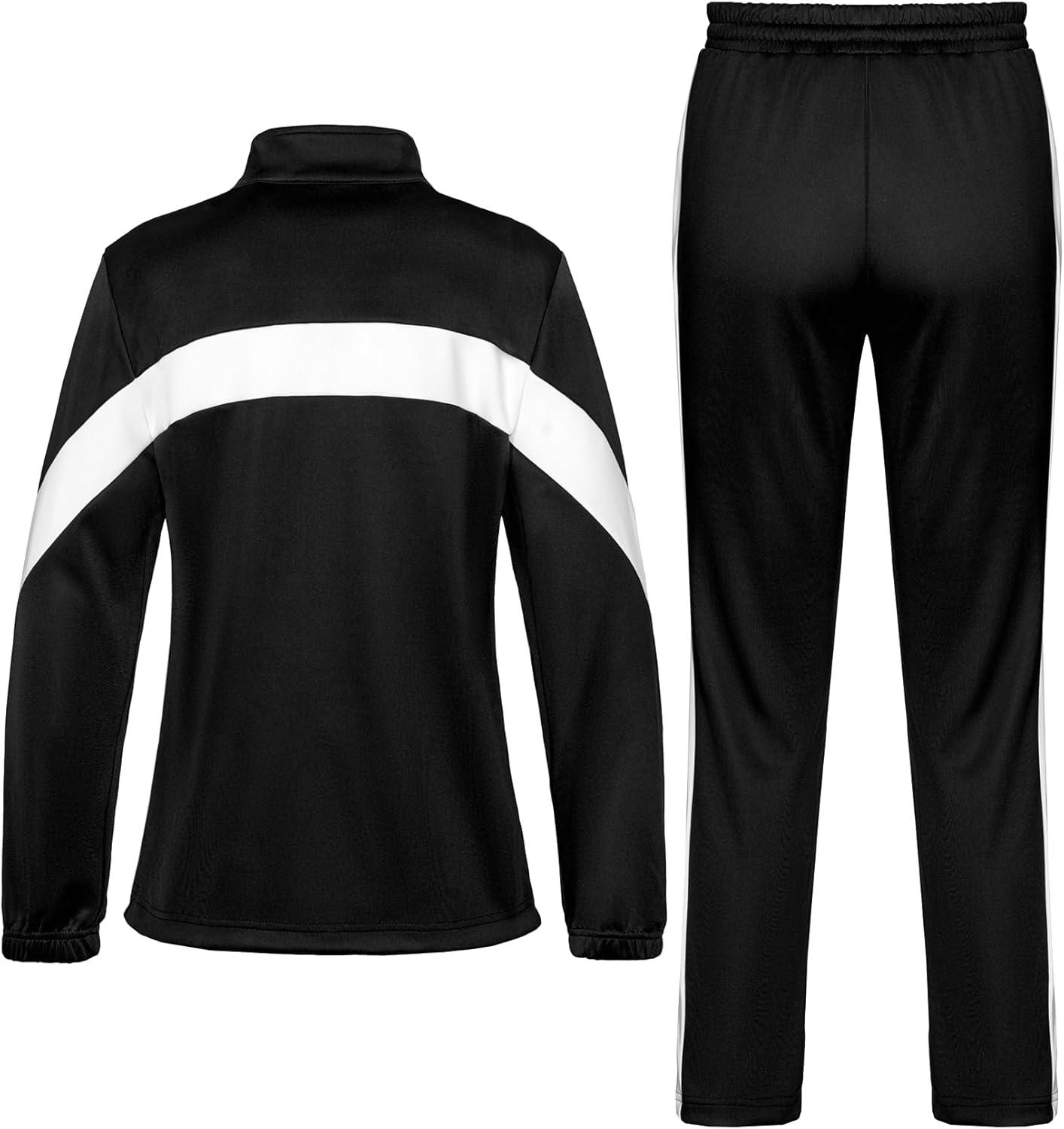 imageLittle Donkey Andy Womens Sweatsuits Set 2 Pieces Jogger Outfits for Women Full Zip Active Tracksuit Sets Athletic SuitsBlack