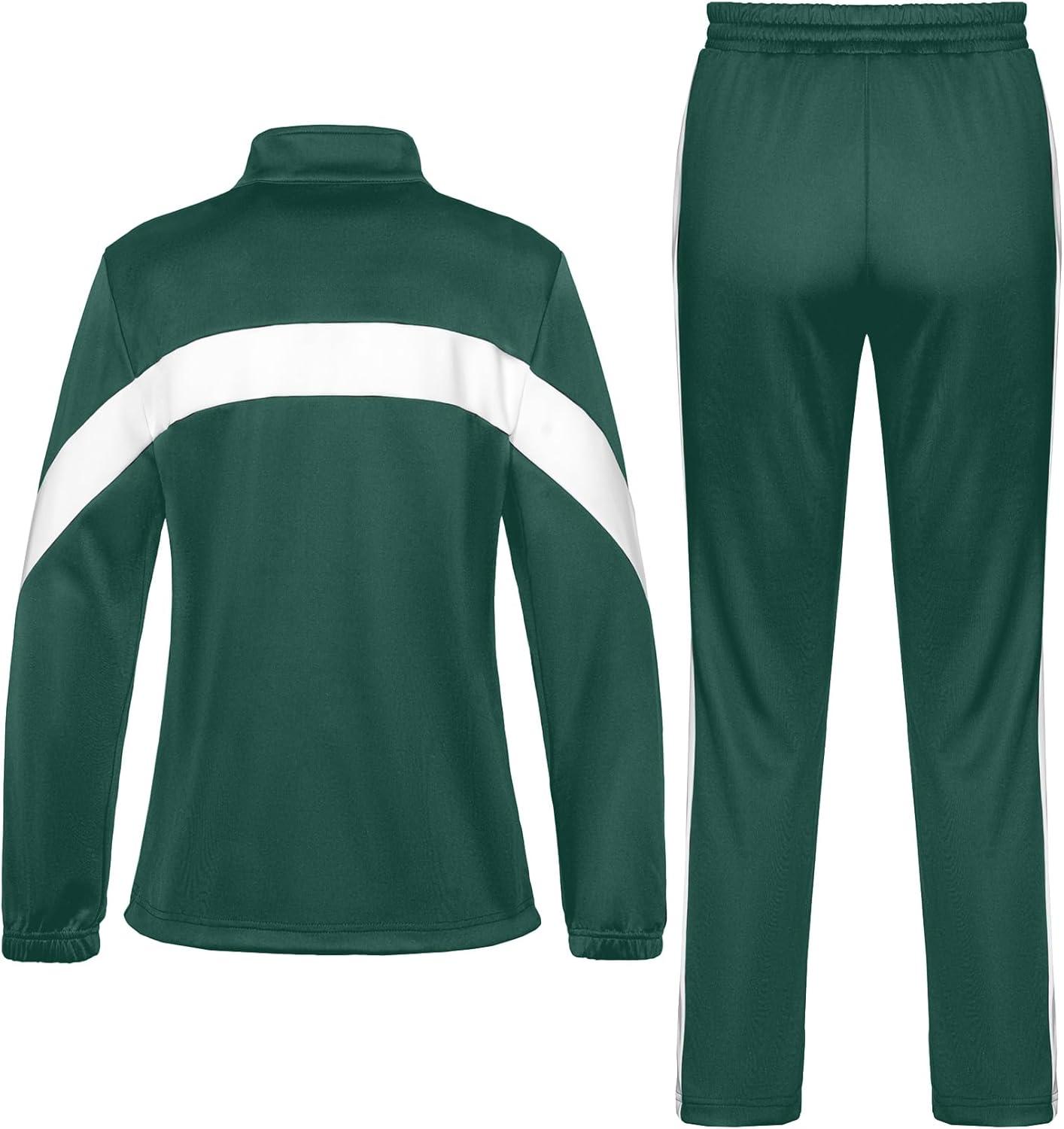 imageLittle Donkey Andy Womens Sweatsuits Set 2 Pieces Jogger Outfits for Women Full Zip Active Tracksuit Sets Athletic SuitsGreen