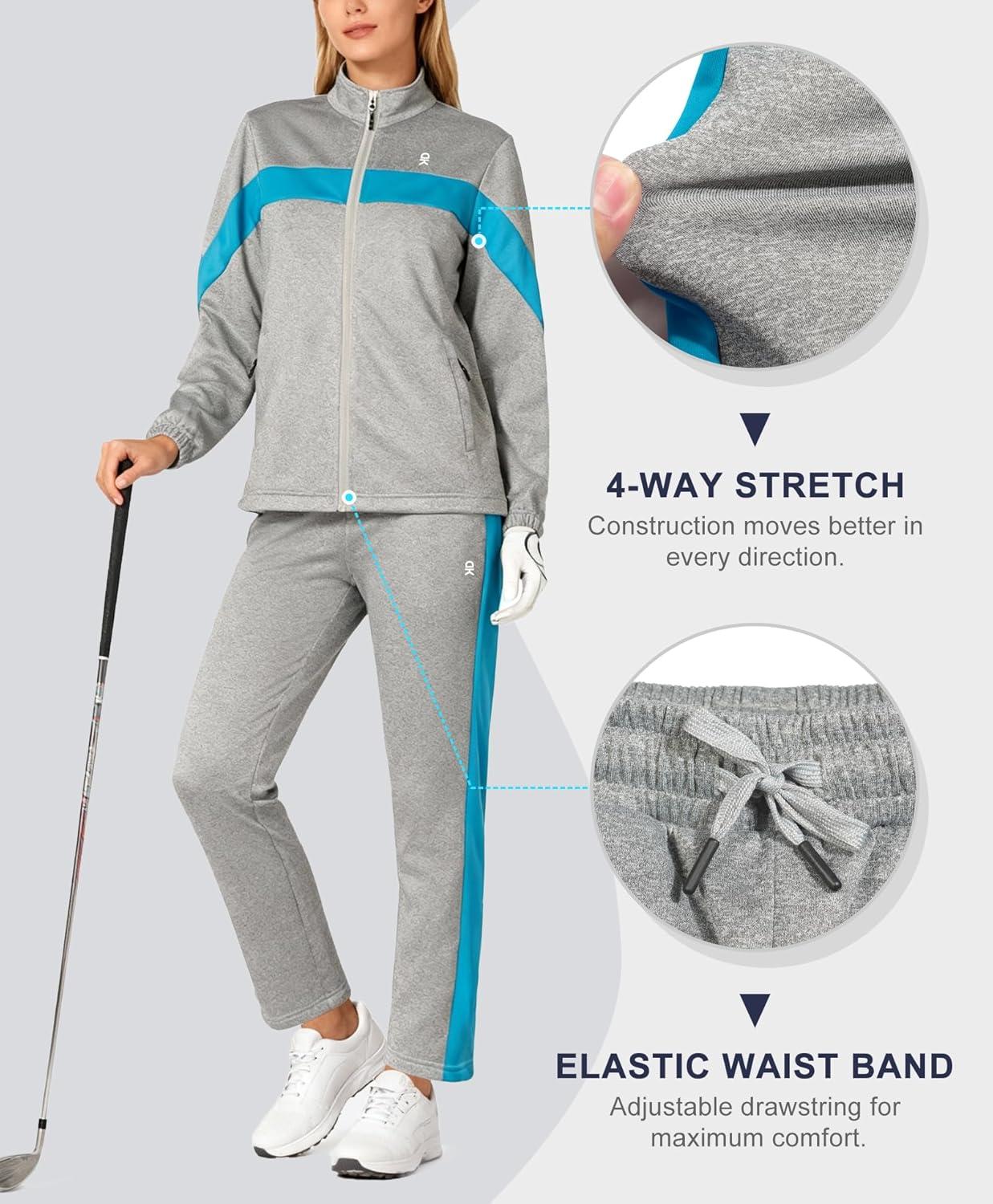 imageLittle Donkey Andy Womens Sweatsuits Set 2 Pieces Jogger Outfits for Women Full Zip Active Tracksuit Sets Athletic SuitsLight Gray