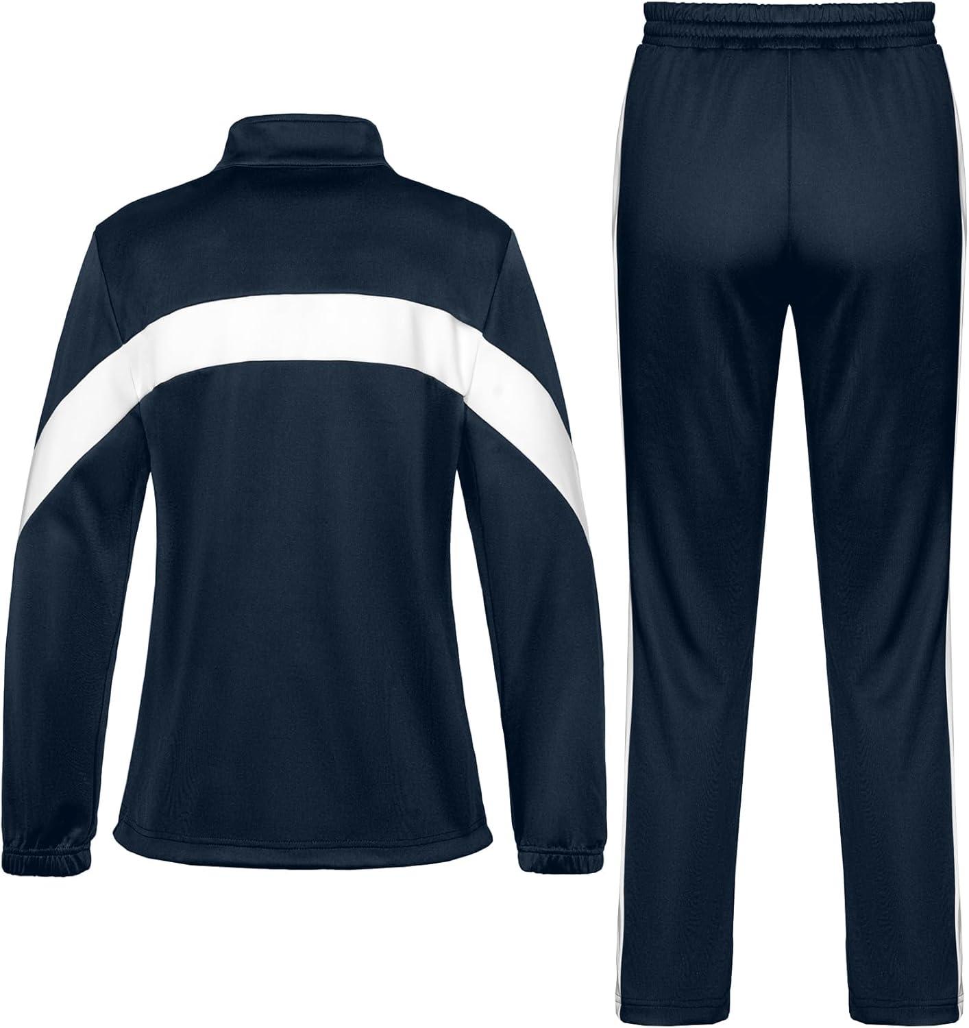 imageLittle Donkey Andy Womens Sweatsuits Set 2 Pieces Jogger Outfits for Women Full Zip Active Tracksuit Sets Athletic SuitsNavy