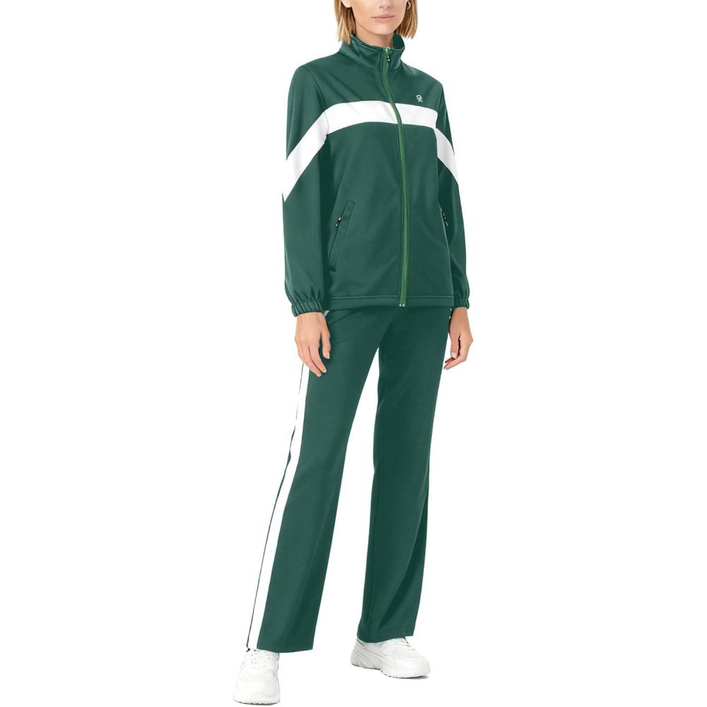 imageLittle Donkey Andy Womens Sweatsuits Set 2 Pieces Jogger Outfits for Women Full Zip Active Tracksuit Sets Athletic SuitsGreen