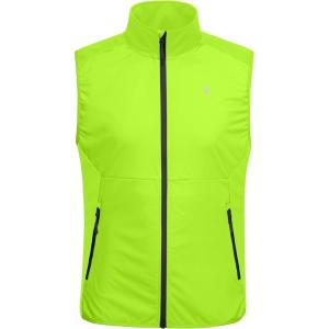 Little Donkey Andy Men’s Water-resistant Outerwear Vests, Stretch Windproof Vest for Cycling, Running, Golf(Reflective Yellow)
