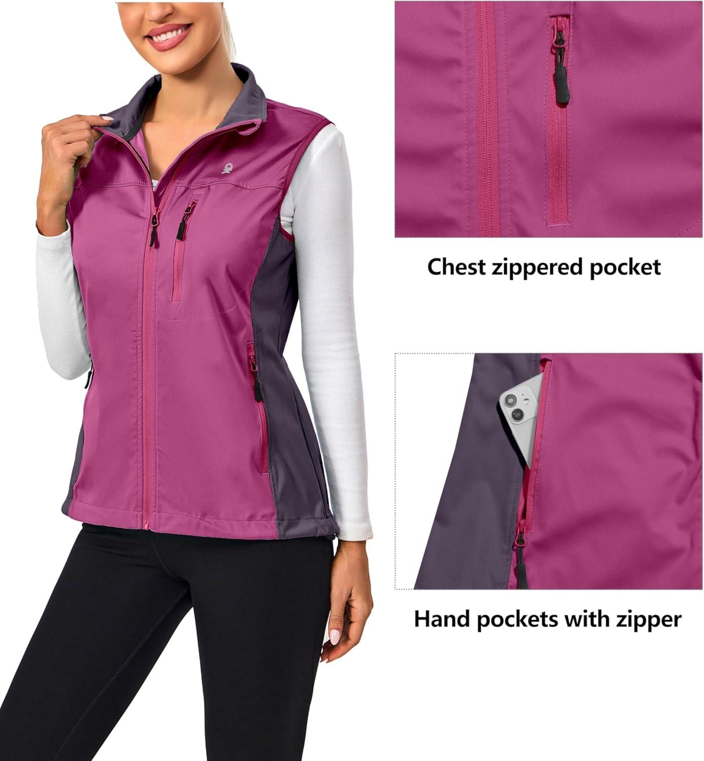 imageLittle Donkey Andy Lightweight Cycling Vest Windproof Sleeveless Jacket for Women WaterRepellent Stretch Vest for RunningRose