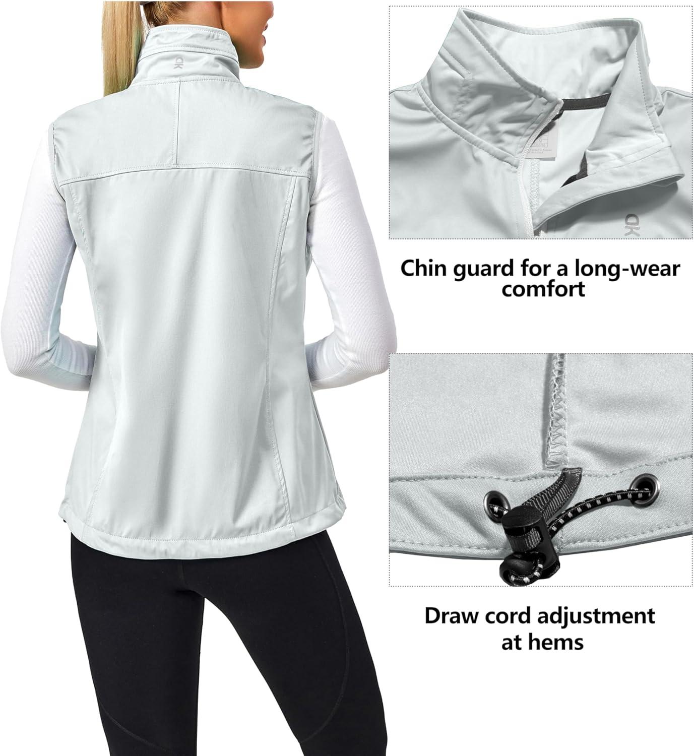 imageLittle Donkey Andy Lightweight Cycling Vest Windproof Sleeveless Jacket for Women WaterRepellent Stretch Vest for RunningWhite