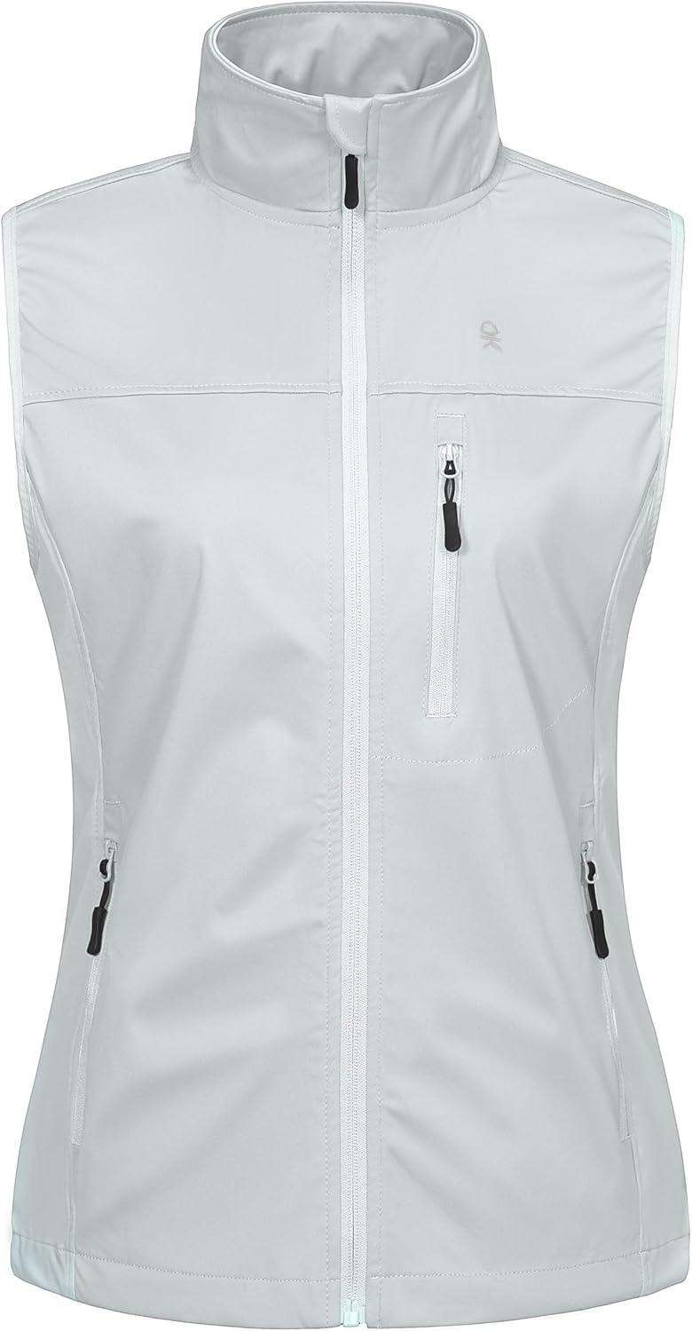 imageLittle Donkey Andy Lightweight Cycling Vest Windproof Sleeveless Jacket for Women WaterRepellent Stretch Vest for RunningWhite