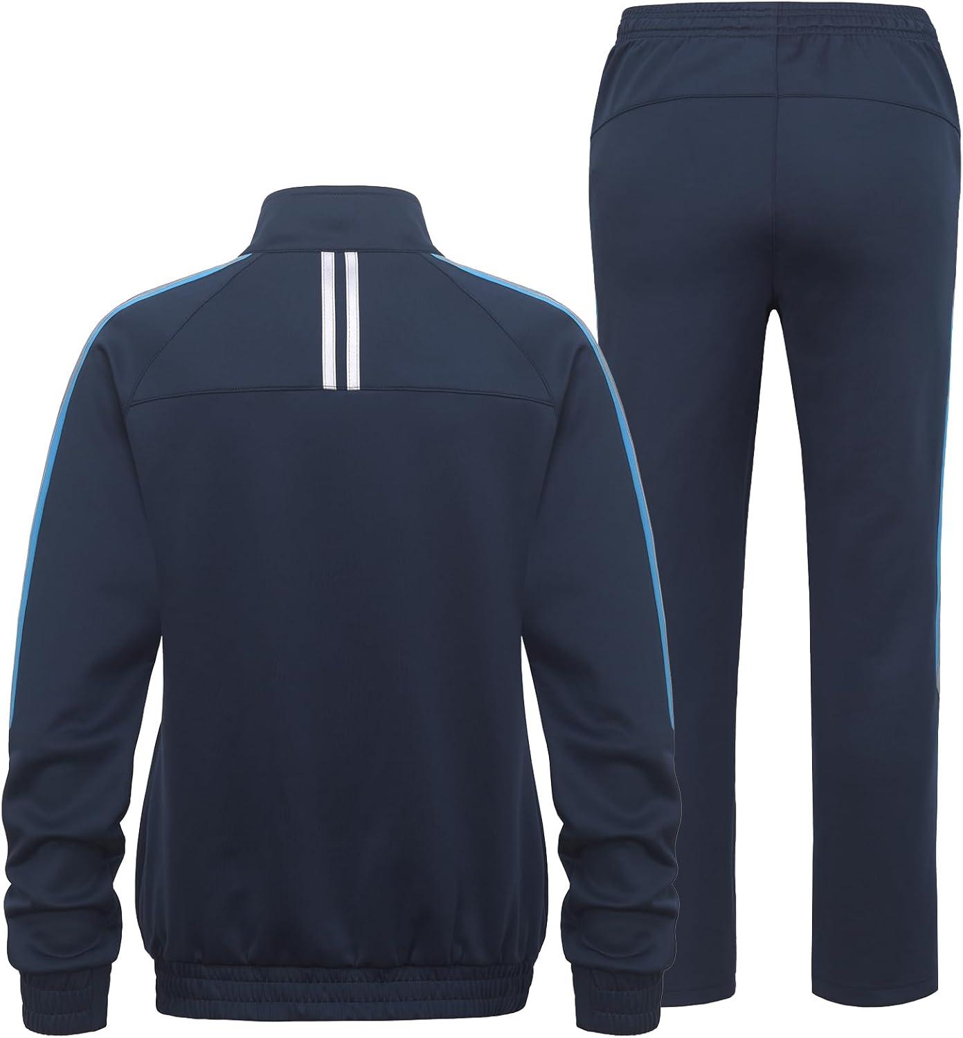 imageLittle Donkey Andy Women Sweatsuit Jogger Full Zip Tracksuit 2 Piece Athletic Outfit Straight Leg Sweatpant Set Matching SuitDark Blue