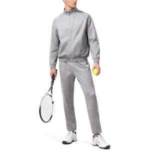 Little Donkey Andy Men’s Sweatsuit Jogger Tracksuit 2 Piece Athletic Outfit Straight Leg Sweatpant Set Full Zip Matching Suit(Light Gray)