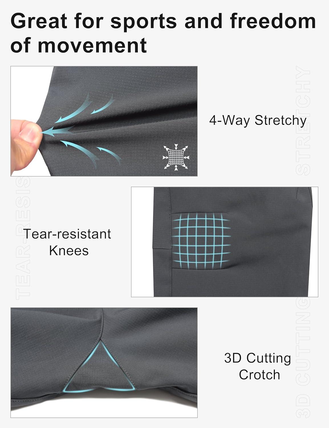 imageLittle Donkey Andy Womens Fleece Lined Hikng Pants Waterproof Cargo Pants Winter Thermal Running JoggersGrey