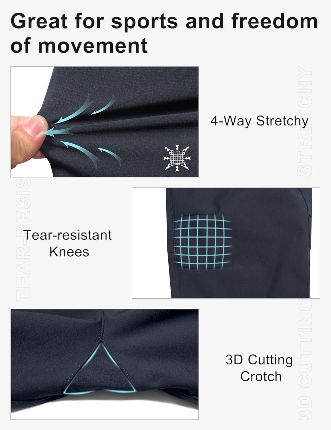 imageLittle Donkey Andy Womens Fleece Lined Hikng Pants Waterproof Cargo Pants Winter Thermal Running JoggersNavy Blue