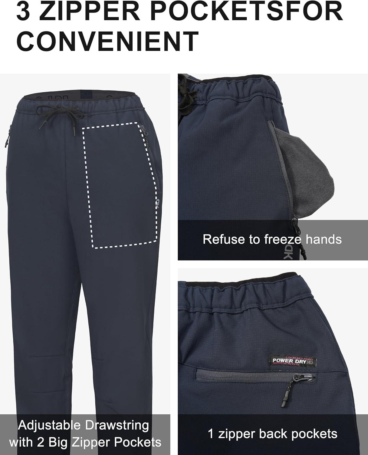 imageLittle Donkey Andy Womens Fleece Lined Hikng Pants Waterproof Cargo Pants Winter Thermal Running JoggersNavy Blue