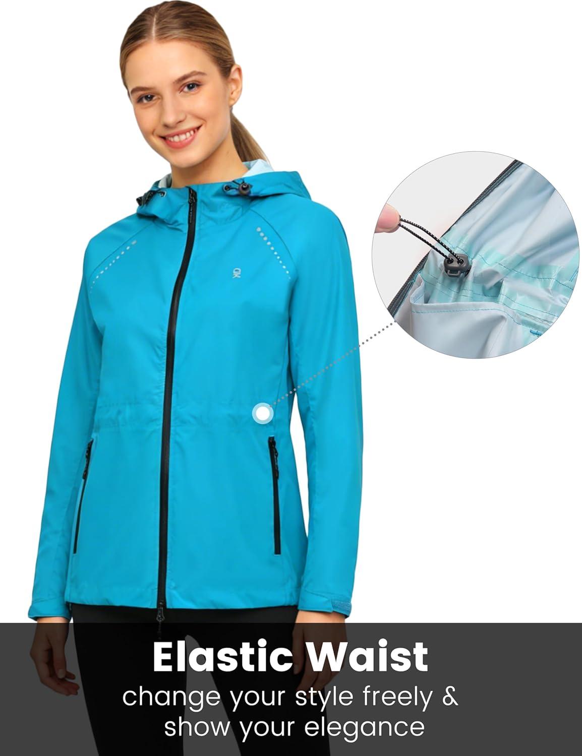 imageLittle Donkey Andy Womens Lightweight Packable Cycling Jacket Waterproof Windbreaker for Running amp BikingBright Blue