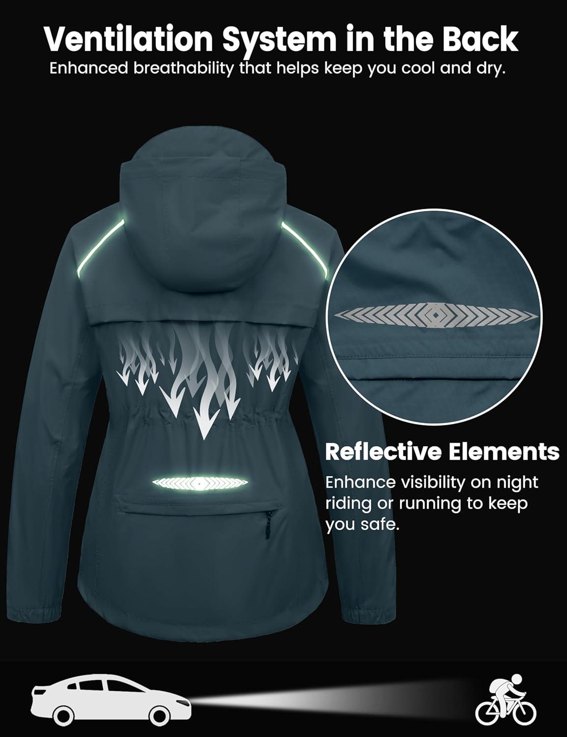 imageLittle Donkey Andy Womens Lightweight Packable Cycling Jacket Waterproof Windbreaker for Running amp BikingDark Grey