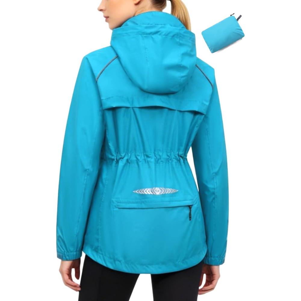 imageLittle Donkey Andy Womens Lightweight Packable Cycling Jacket Waterproof Windbreaker for Running amp BikingBright Blue