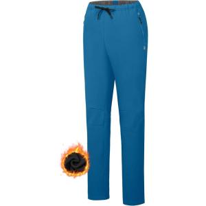 Little Donkey Andy Women’s Fleece Lined Hikng Pants Waterproof Cargo Pants Winter Thermal Running Joggers(Blue)