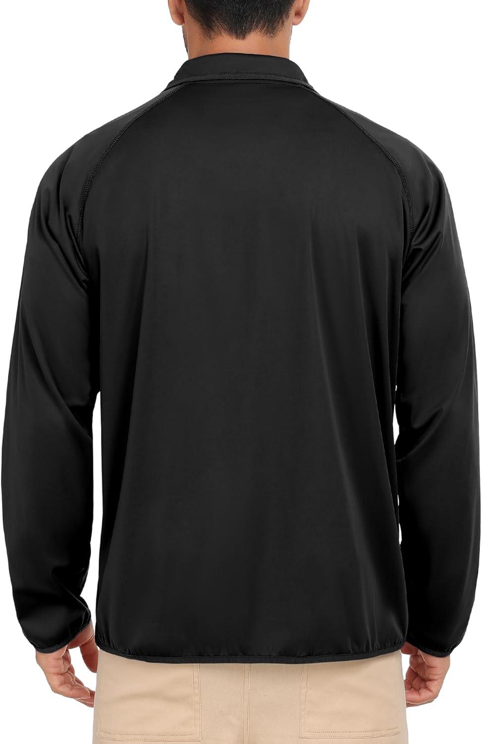 imageLittle Donkey Andy Mens Golf Pullover Windbreaker 14 Zip Golf Jacket Waterproof Athletic Quarter Zip Pullover with 3 PocketsBlack