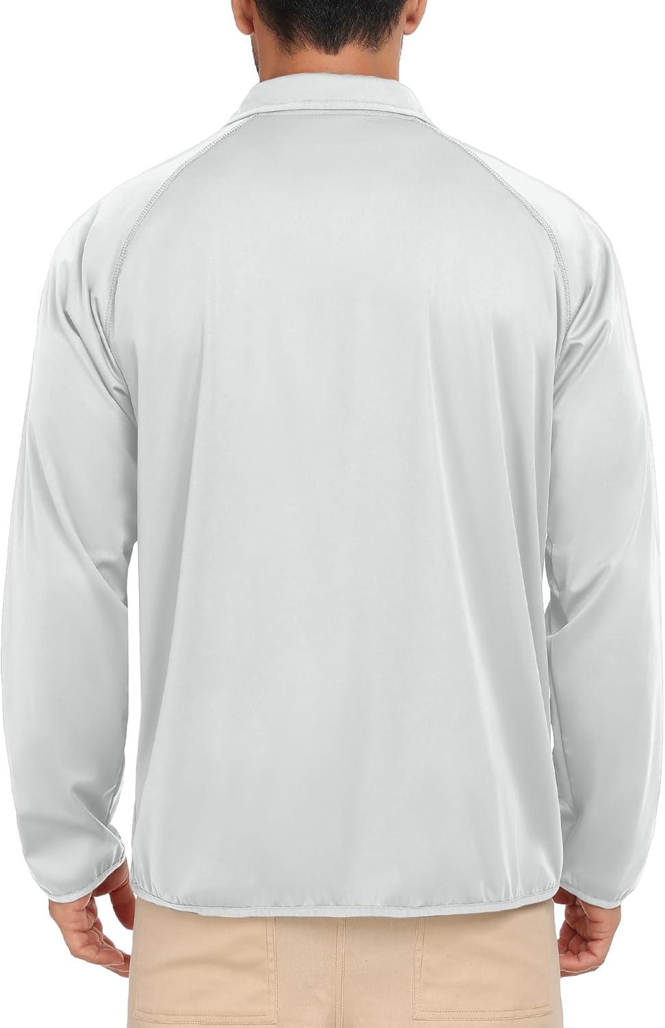 imageLittle Donkey Andy Mens Golf Pullover Windbreaker 14 Zip Golf Jacket Waterproof Athletic Quarter Zip Pullover with 3 PocketsWhite