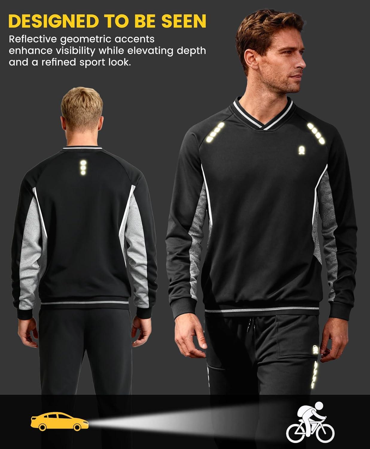 imageLittle Donkey Andy Mens Tracksuit 2 Piece Sweatsuit V Neck Pullover Set Jogging Athletic Outfits Casual Gym Sports Suit SetsBlacklight Gray