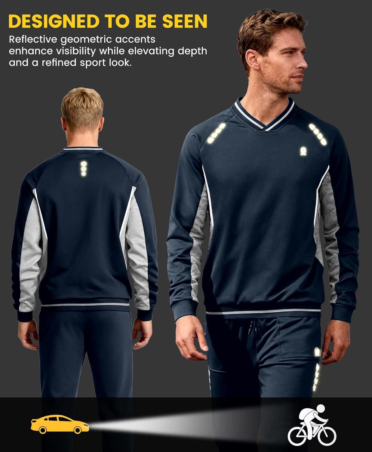 imageLittle Donkey Andy Mens Tracksuit 2 Piece Sweatsuit V Neck Pullover Set Jogging Athletic Outfits Casual Gym Sports Suit SetsNavylight Gray