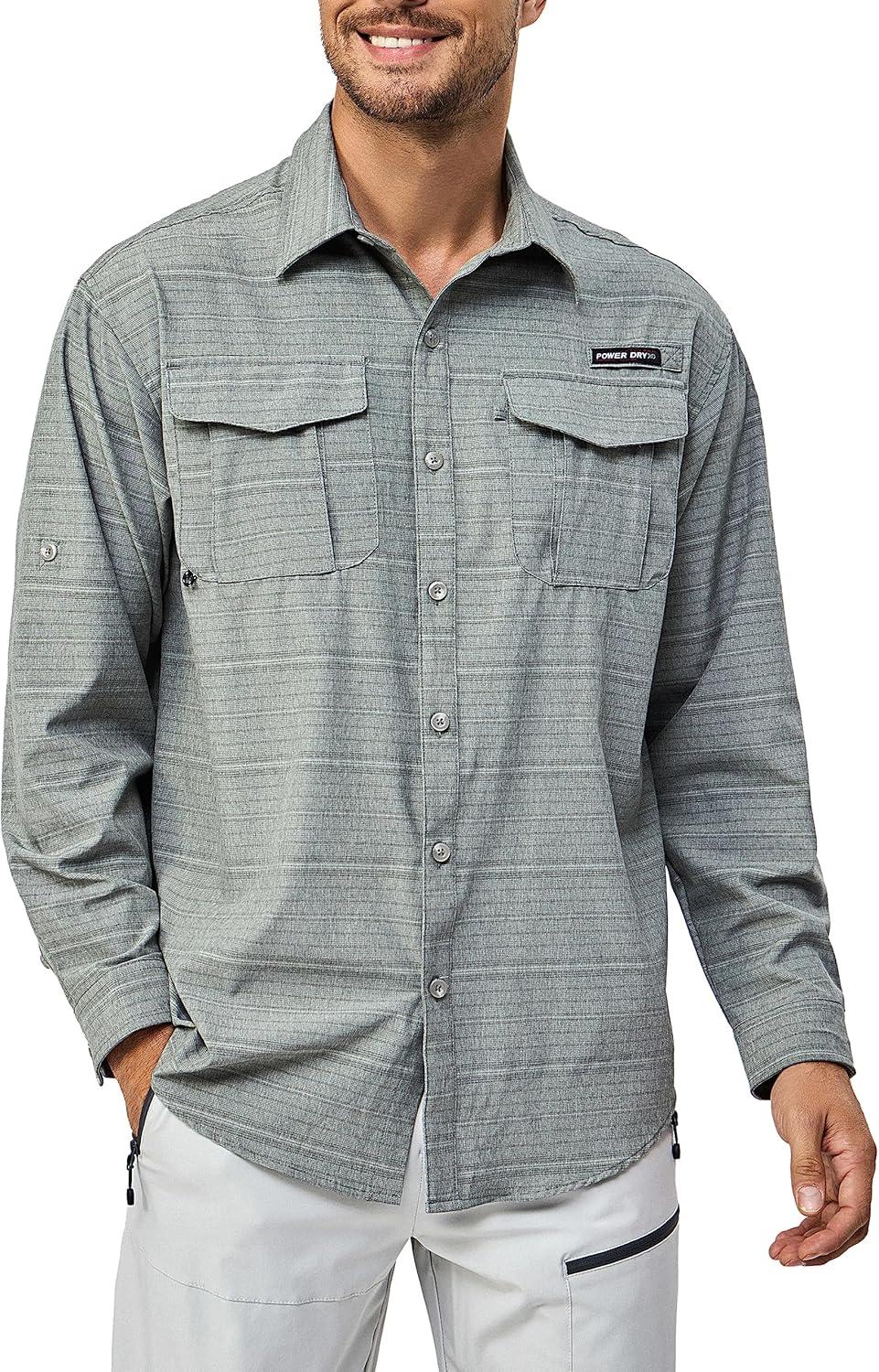 imageLittle Donkey Andy Mens UPF 50 UV Protection Shirt Long Sleeve Fishing Shirt Breathable and Fast DryGreen Bay