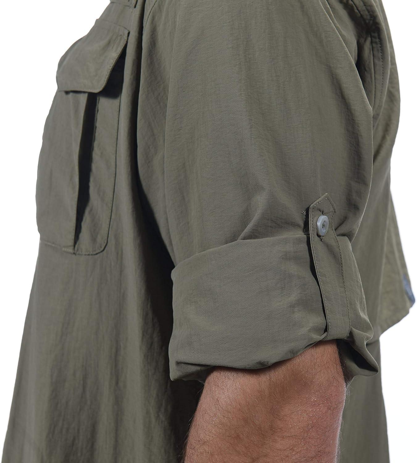 imageLittle Donkey Andy Mens UPF 50 UV Protection Shirt Long Sleeve Fishing Shirt Breathable and Fast DryTaupe