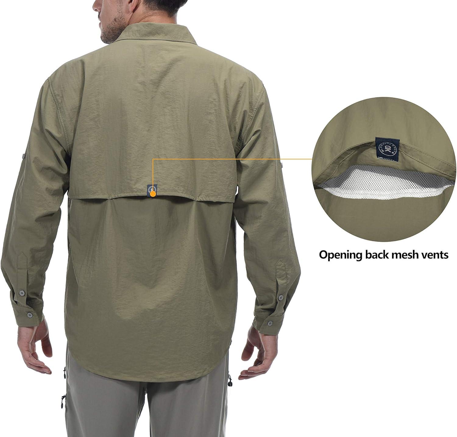 imageLittle Donkey Andy Mens UPF 50 UV Protection Shirt Long Sleeve Fishing Shirt Breathable and Fast DryTaupe