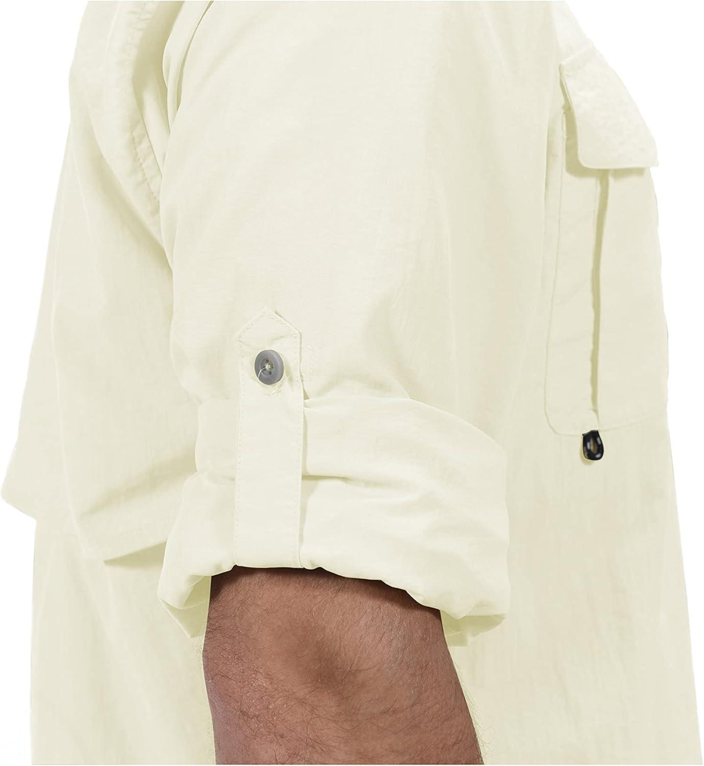 imageLittle Donkey Andy Mens UPF 50 UV Protection Shirt Long Sleeve Fishing Shirt Breathable and Fast DryVanilla Ice