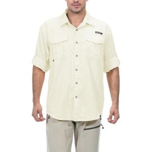 Little Donkey Andy Men’s UPF 50+ UV Protection Shirt, Long Sleeve Fishing Shirt, Breathable and Fast Dry(Vanilla Ice)