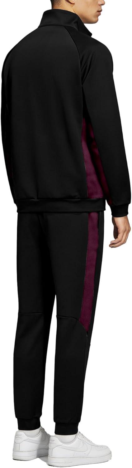 imageLittle Donkey Andy Mens Tracksuit Sweatsuits 2 Piece Set Athletic Jogging Gym Full Zip Sets Sweat Track Suits for MenGathered Leg Black